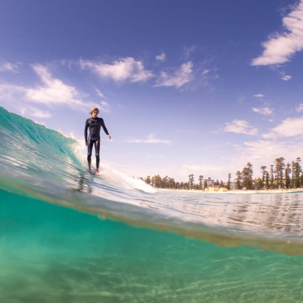 Longboard surf art at Manly beach